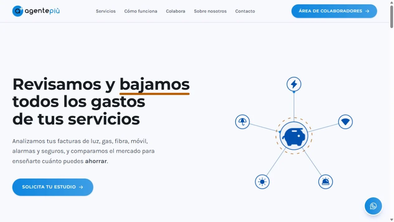 Captura real de la portada de AgentePiù